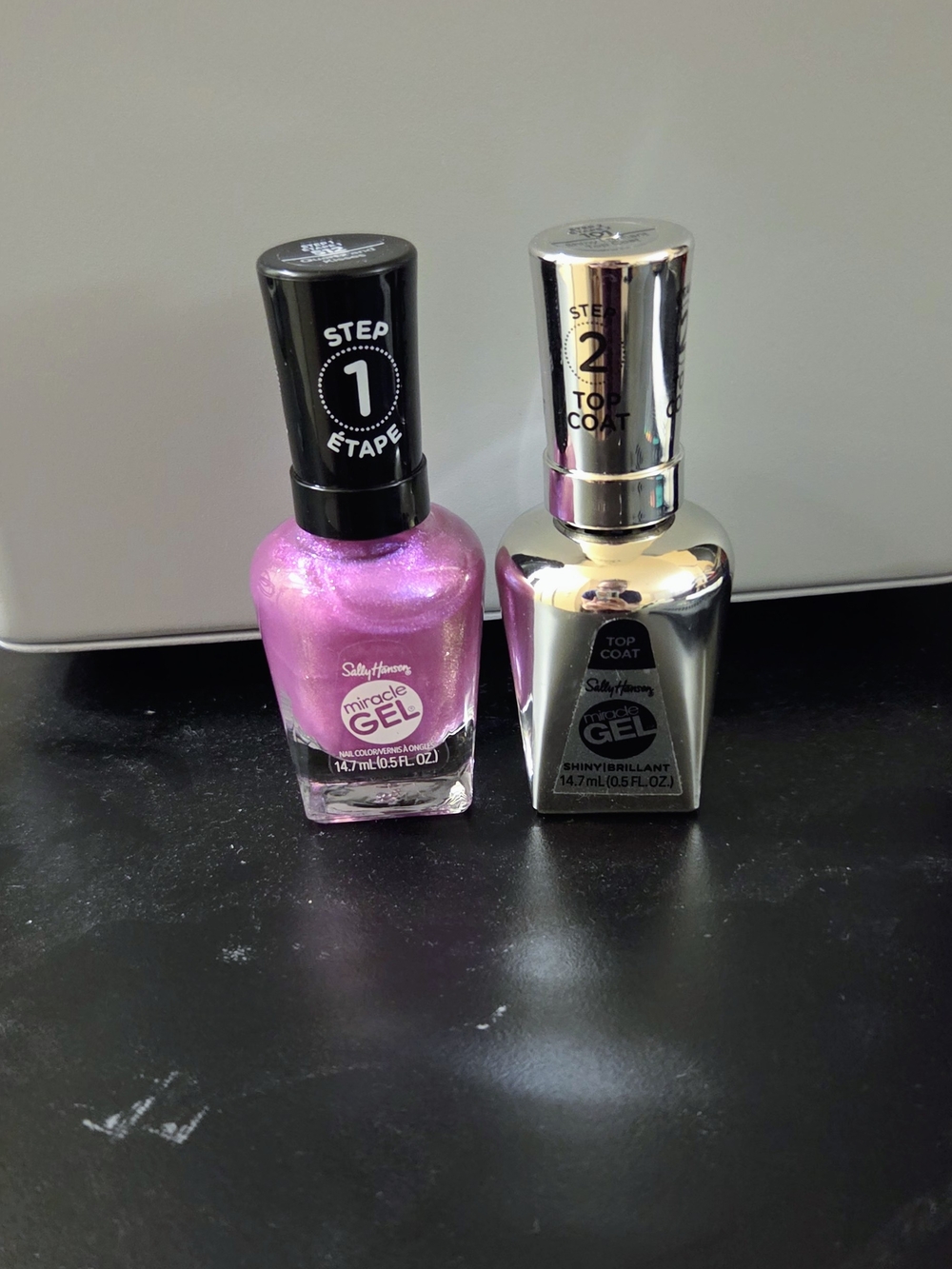 Miracle Gel Quartz & Kisses Nail Polish + Shiny Top Coat Steps 1 And 2